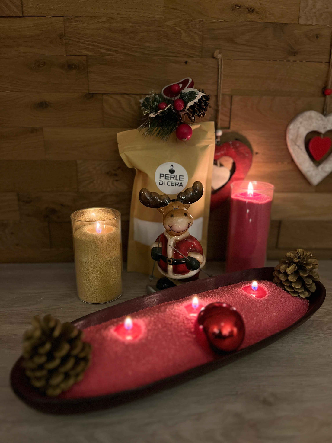 Candela di Natale con Perle di Cera