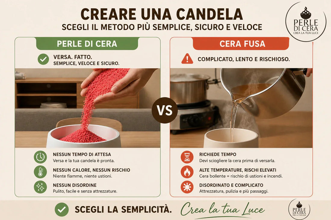 Perle di Cera contro candele tradizionali
