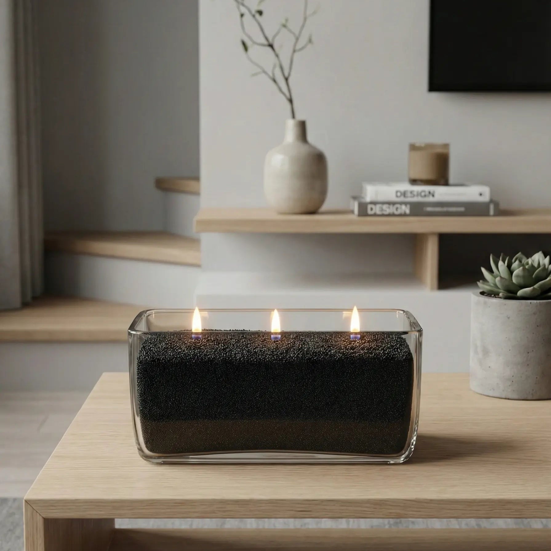 Vaso in Vetro “Luce Quadro” – Contenitore Premium per Perle di Cera