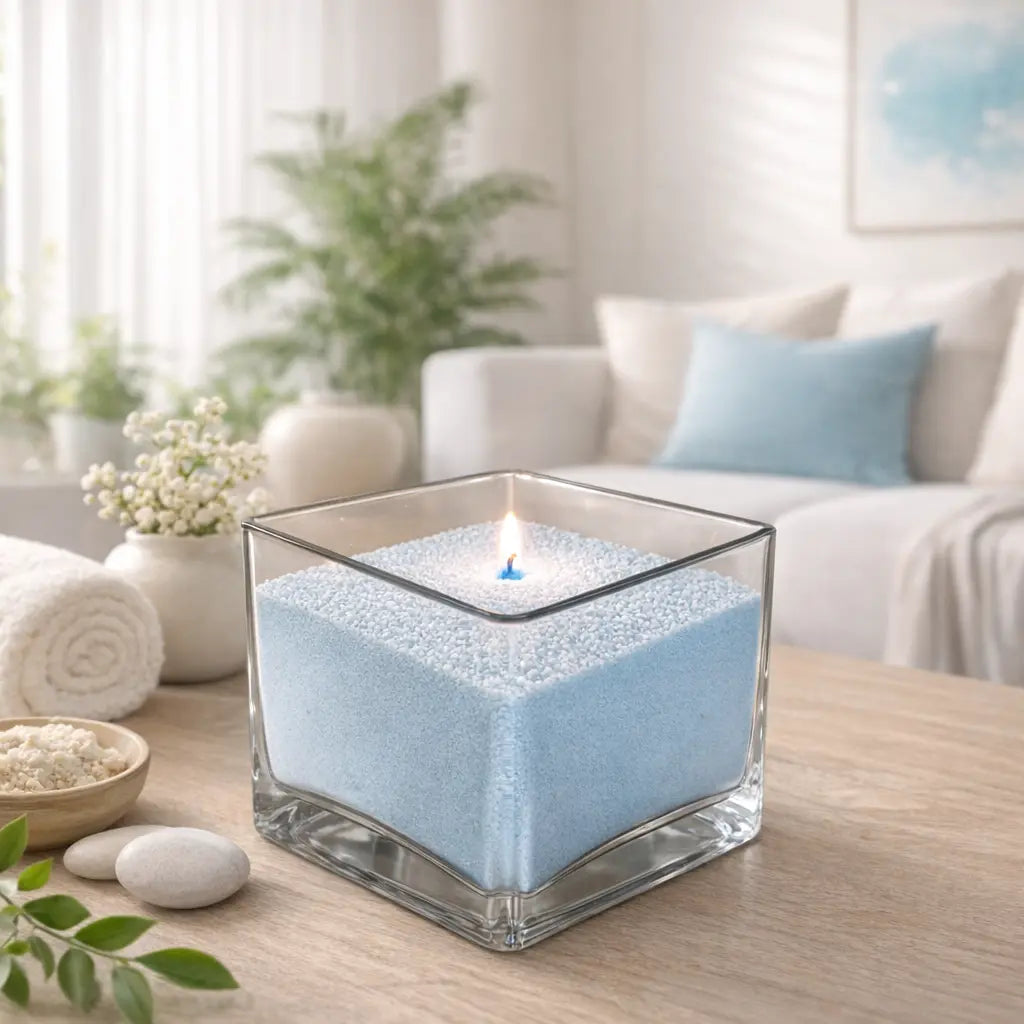 Candela Perle di cera azzurre