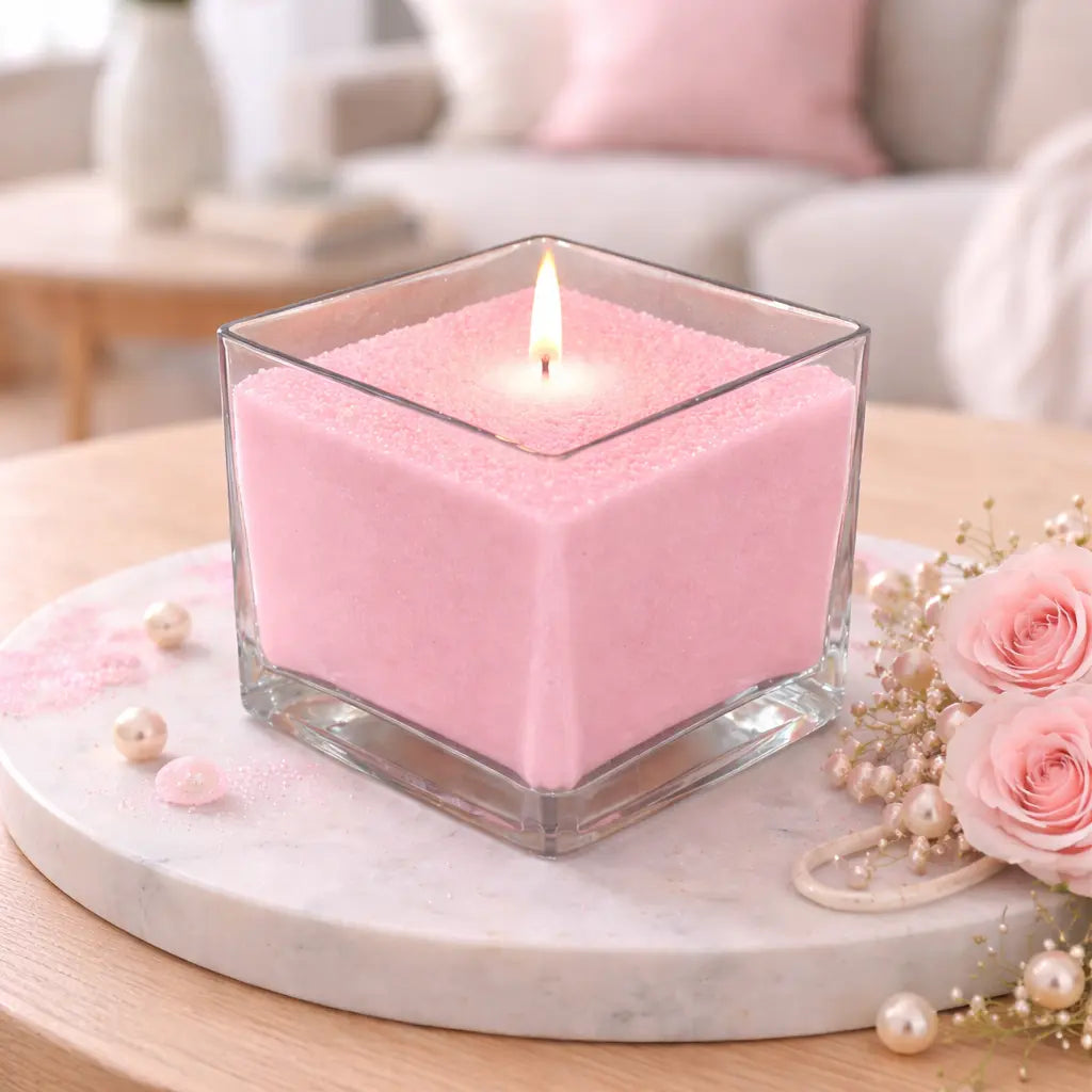 Candela Perle di cera rosa