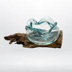 Ciotola in Vetro fuso su legno