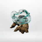 Ciotola in Vetro fuso su legno