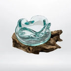 Ciotola in Vetro fuso su legno