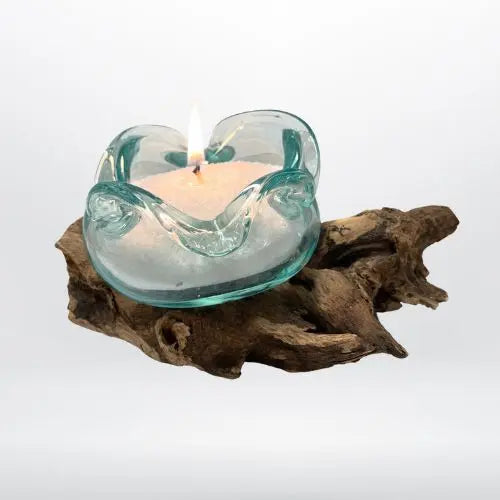 Ciotola in Vetro fuso su legno