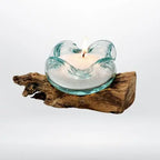 Ciotola in Vetro fuso su legno