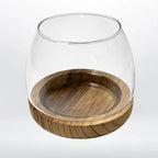 Vaso Vetro e legno per Perle di Cera