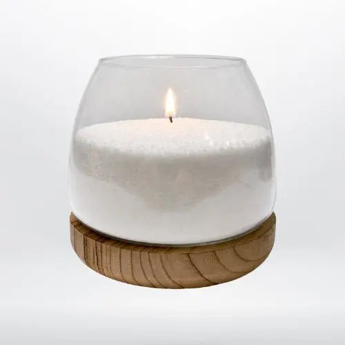 Vaso Vetro e legno per Perle di Cera