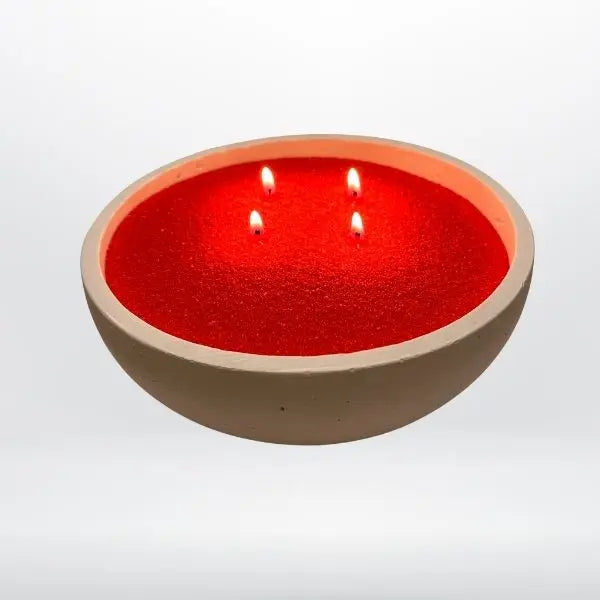 Halo Big – Vaso in Cemento Naturale per Perle di Cera