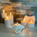 Perle di cera Bianche con stoppino legno