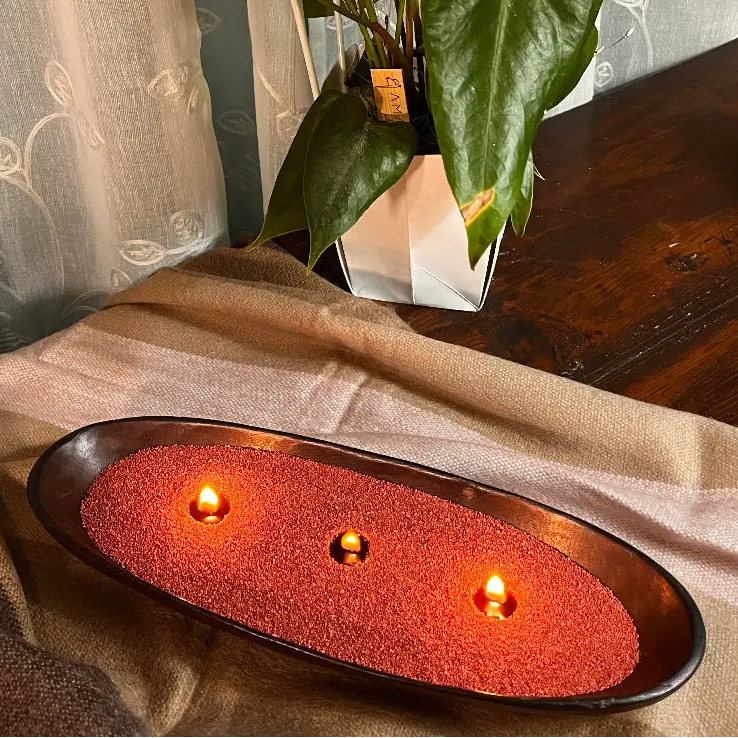 Candela perle di Cera rosso vinaccia