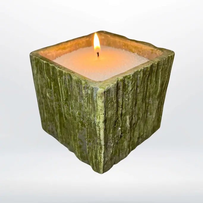 Vaso corteccia con Perle di Cera Bianche lato