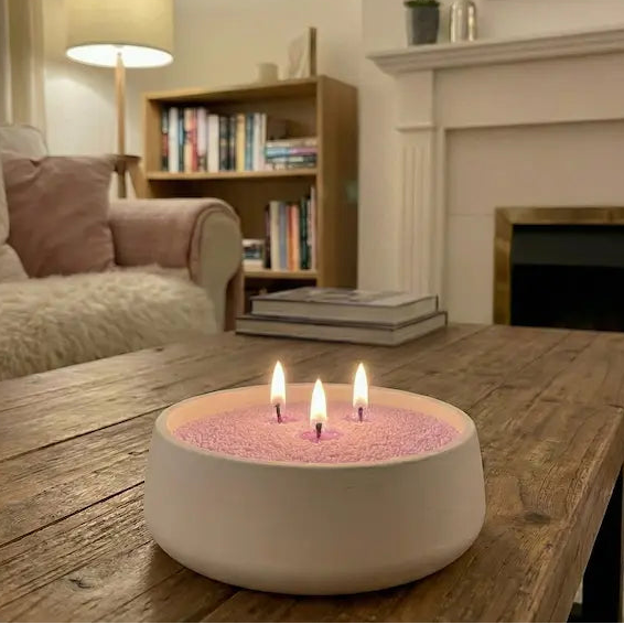 Candela Perle di Cera lilla
